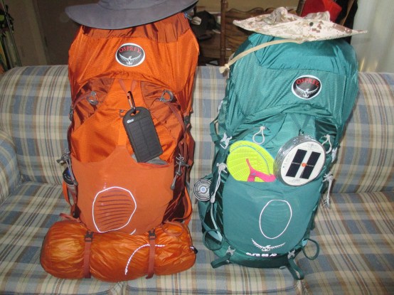 Our packs loaded up and ready to go.